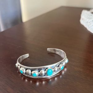 Cuff Bracelet Sterling 925 Turquoise New